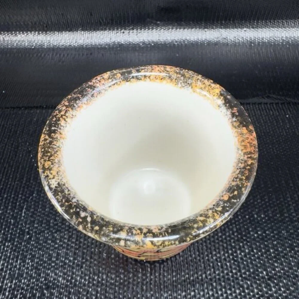 2002 Emerson Creek Pottery Pumpkin‎ Tea Light Candle Votive Holder Cup Vintage
